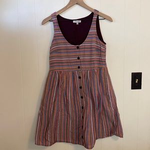 Madewell | Scoopneck Tank Dress in Rainbow Stripe